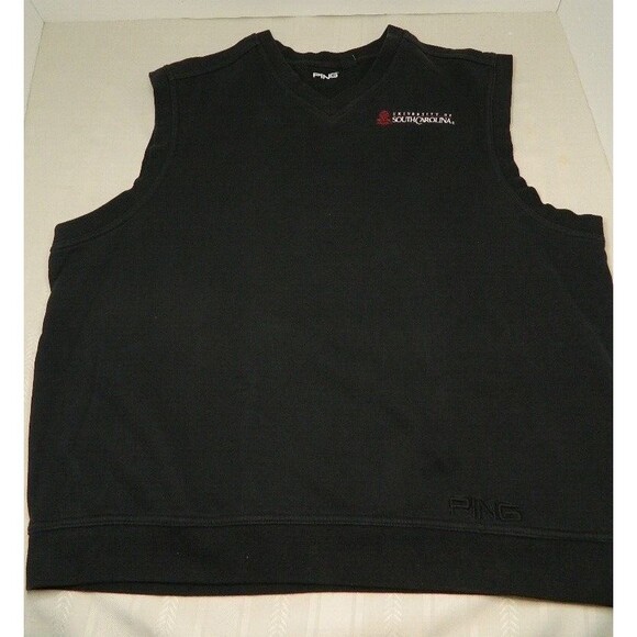 Ping University of South Carolina Golf Vest Black Mens Size XL Embroidered - Picture 1 of 11